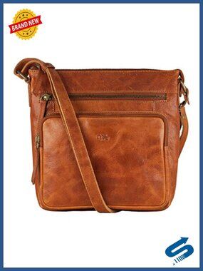 Genuine Leather Crossbody Purse Handbag RFID Blocking Adjustable Strap